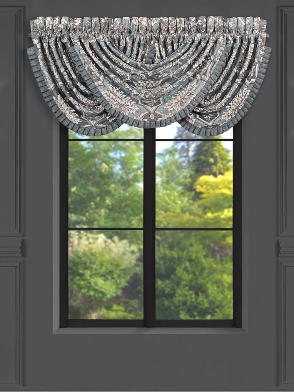 J Queen New York Woodhaven Waterfall Window Valance NWT